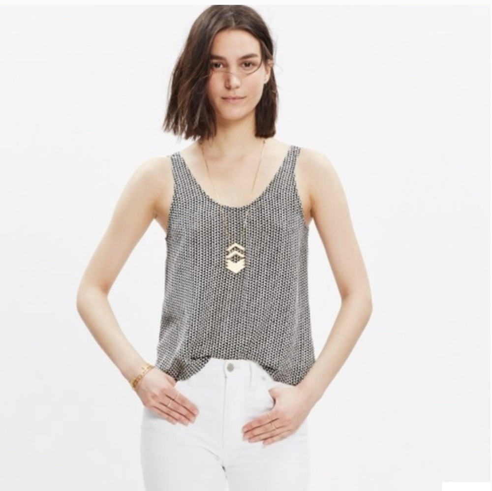Madewell silk geometric cropped tank